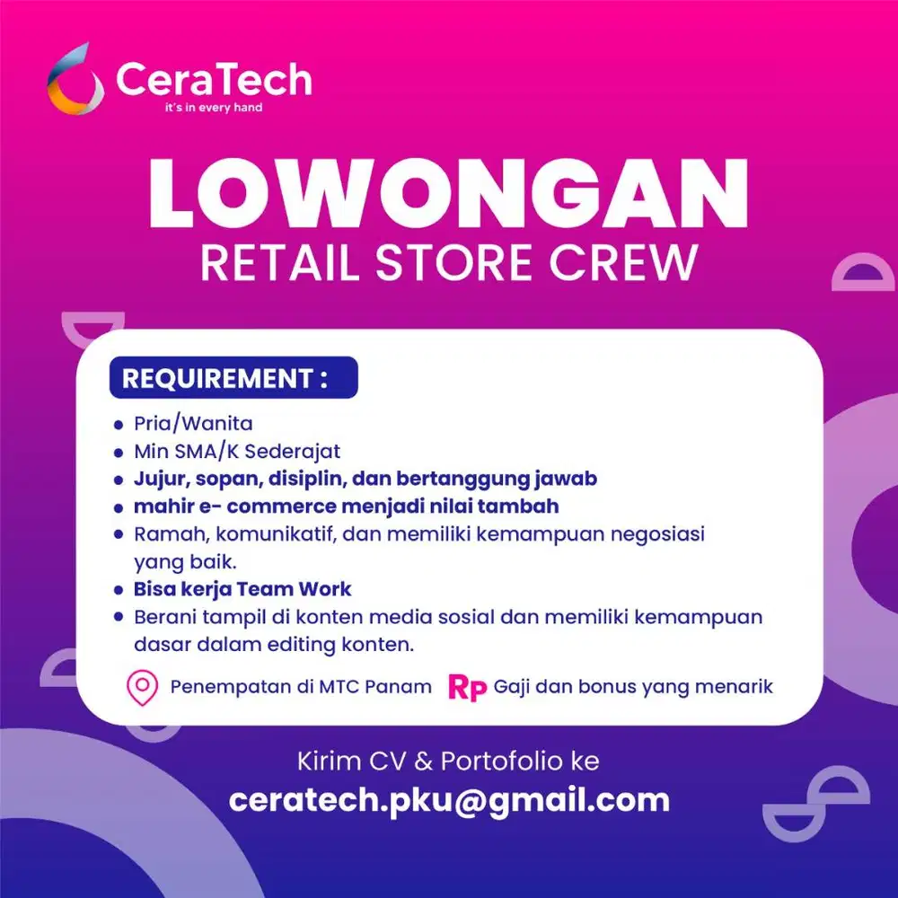 LOKER STORE CREW (SALES)