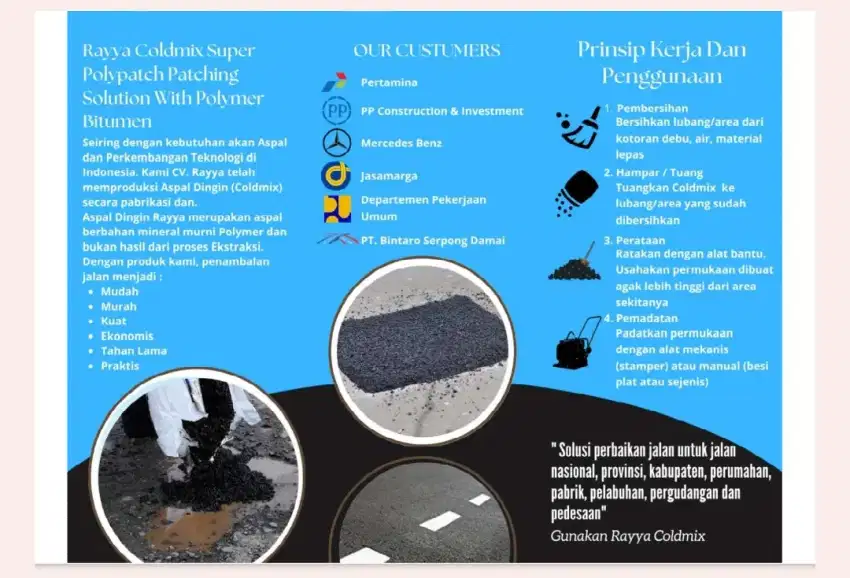 Coldmix Super Polypatch Asphalt Instant Aspal Dingin. FREE PENGERJAAN