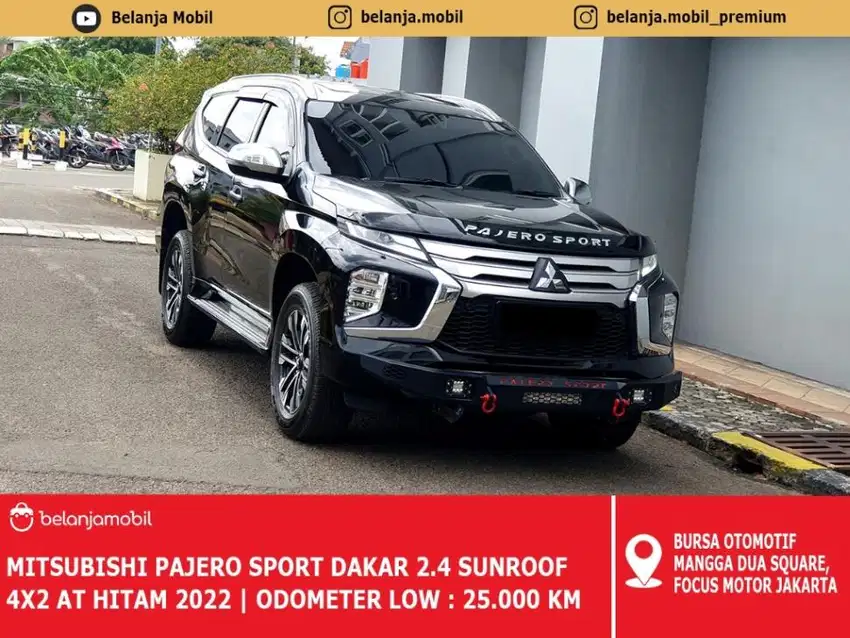 [ LOW KM ] Mitsubishi Pajero Sport Dakar 2.4 4x2 AT Hitam 2022/2023