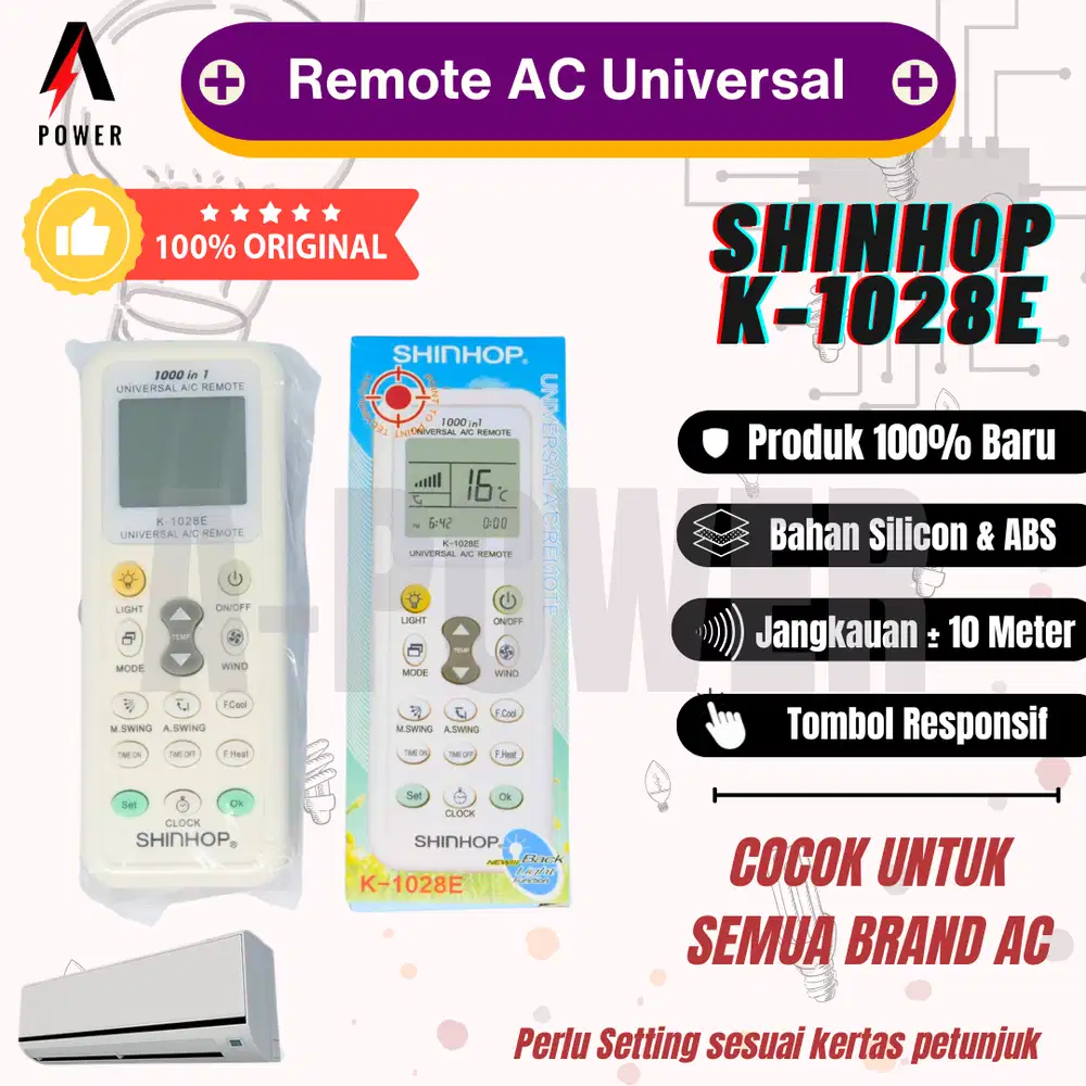 Shinhop - Remote AC Universal/Multi Super Murah | K1028E