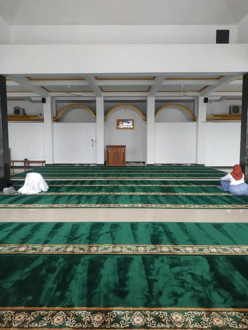 jual karpet masjid murah meriah wakrna hijau bintik