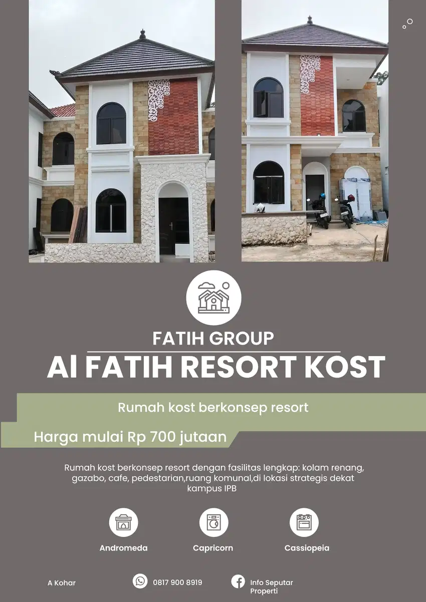 Rumah Kost Konsep Resort Dekat IPB – Hunian Nyaman, Investasi Berkelas