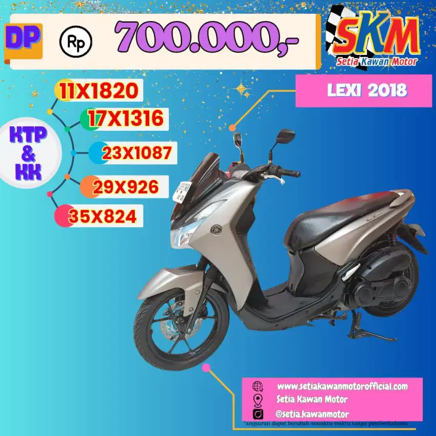 (bayar 700 punya unit matic ges) Lexi 2018 cash credt