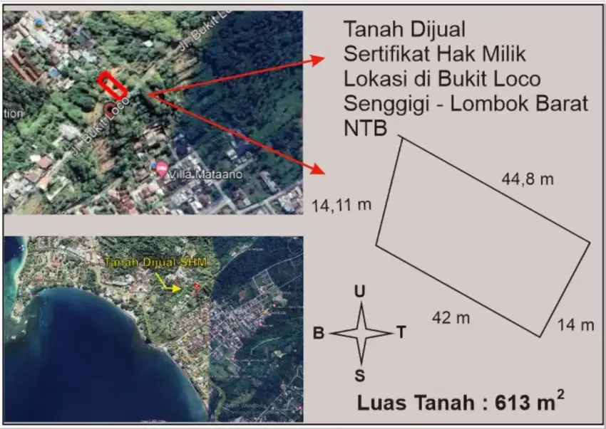 Dijual Tanah di Bukit Loco Senggigi