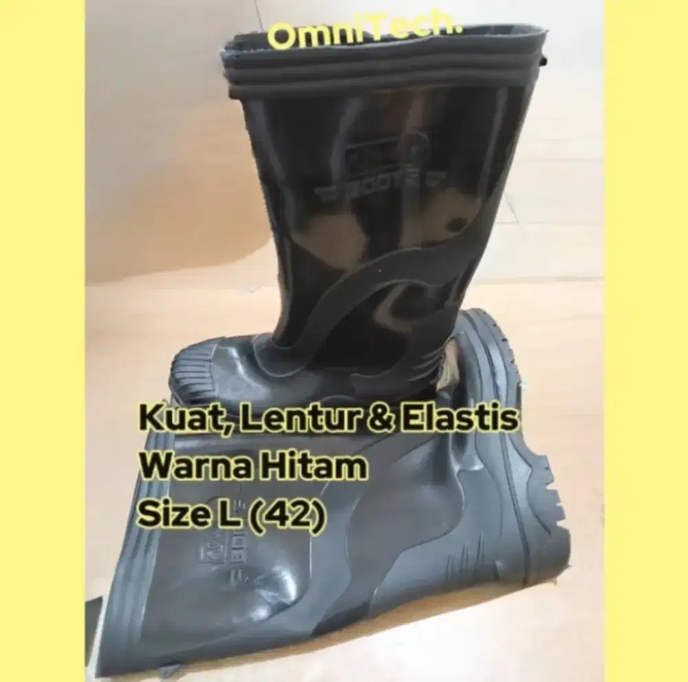 Sepatu Boot Bot But Tinggi Lentur Elastis Kuat Hitam Proyek L - 42