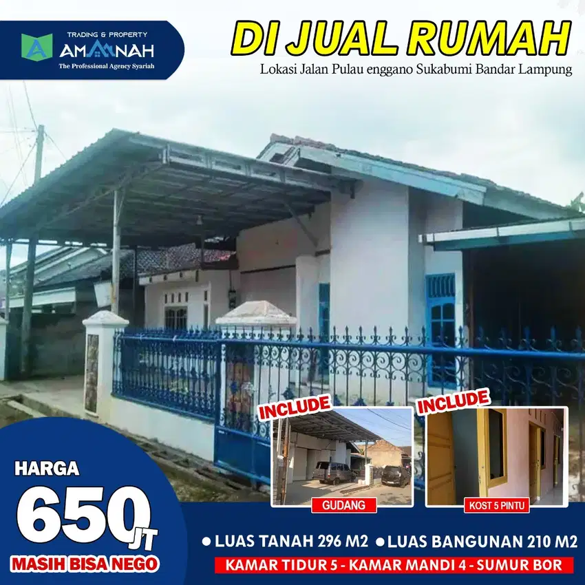 RUMAH BERIKUT KONTRAKAN DAN GUDANGDIJUAL MURAH NEGO SAMPAI JADI