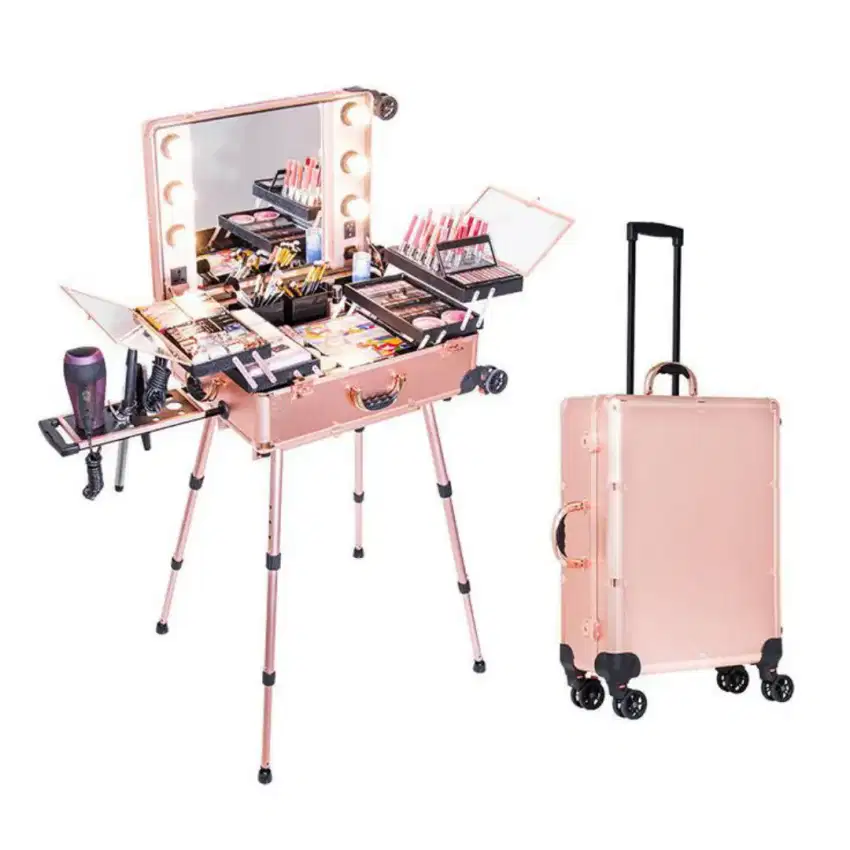 Koper Make up MUA/Beauty Case pink.