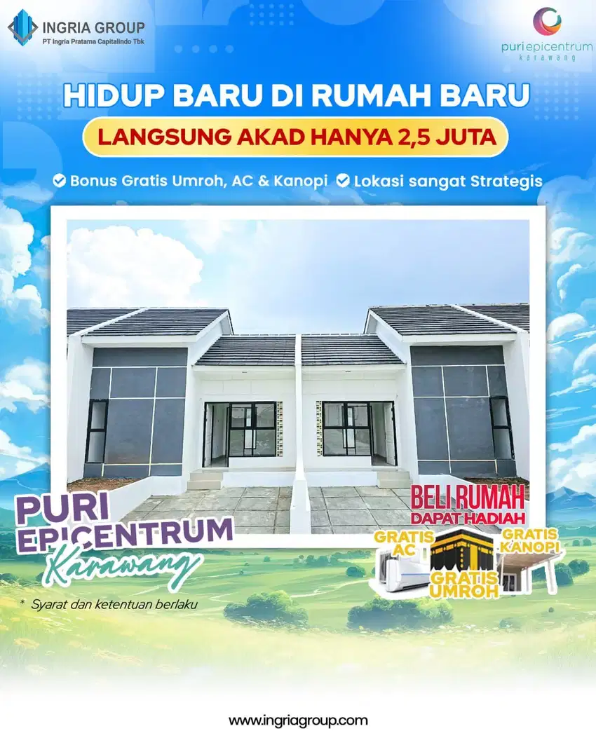 PURI EPICENTRUM KARAWANG RUMAH SIAP HUNI DKT RSU FIKRI MEDIKA SHM