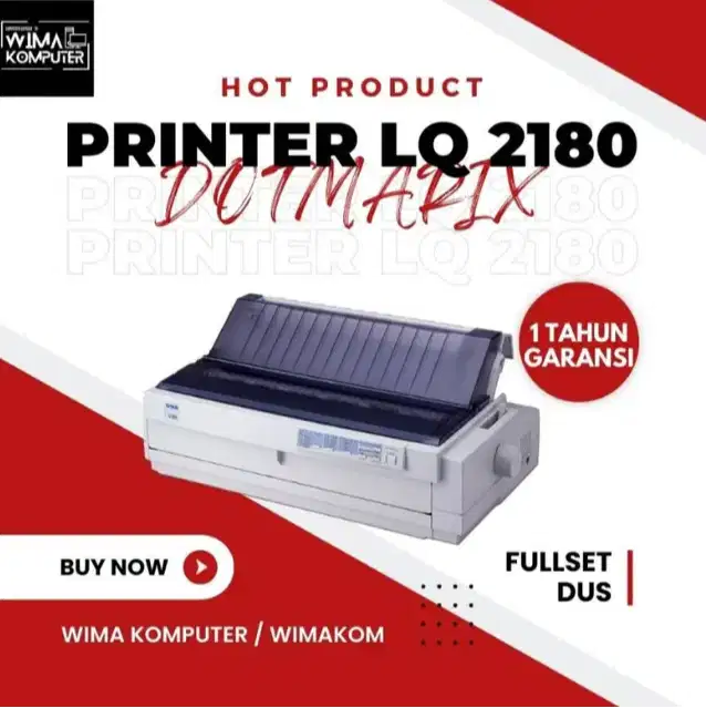 JUAL PRINTER DOTMATRIX LQ-2180 BERGARANSI 1 TAHUN FULLSET