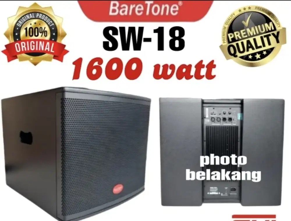 Subwoofer aktif baretone sw18 sw 18 1600 watt original resmi