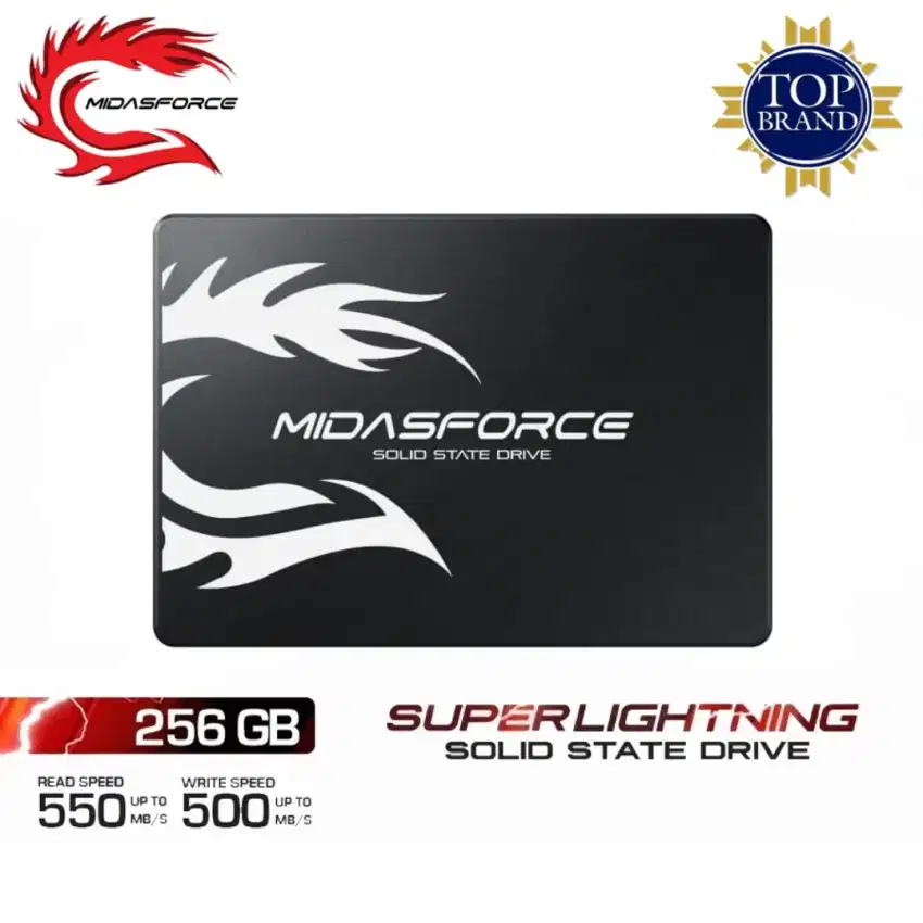 SSD Midasforce Super Lightning 256GB TLC SATA 3 Garansi Resmi 3 Tahun