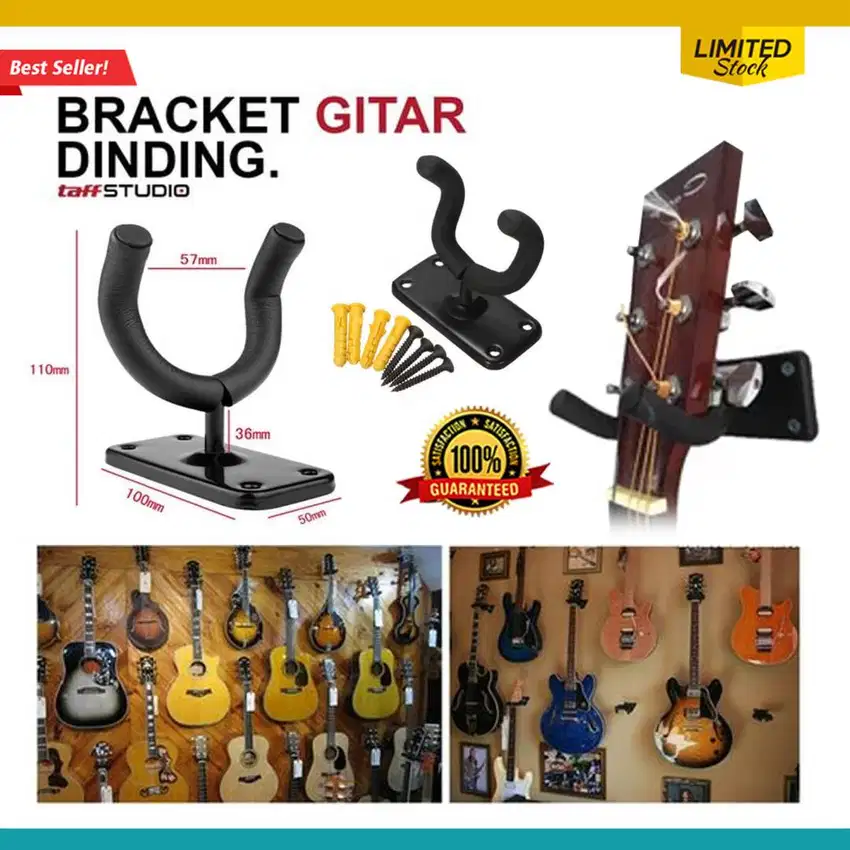 Gantungan Gitar Dinding Guitar Holder Bracket Wall Mount - TaffSTUDIO