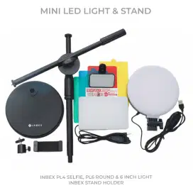 INBEX Mini LED Light Stand Holder Konten Video Foto Live Streaming