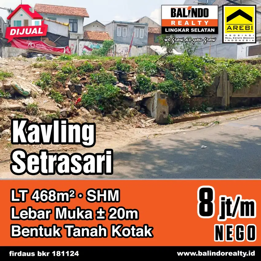 Tanah Setrasari Bandung Kota, SHM, Harga di Bawah Pasar, Kawasan Elit