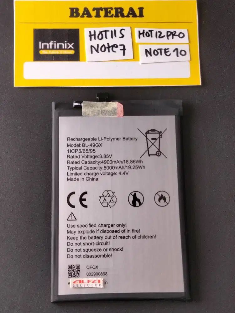BATERAI INFINIX NOTE 7 / NOTE 7 LITE / BATERAI INFINIX NOTE 10 49-GX