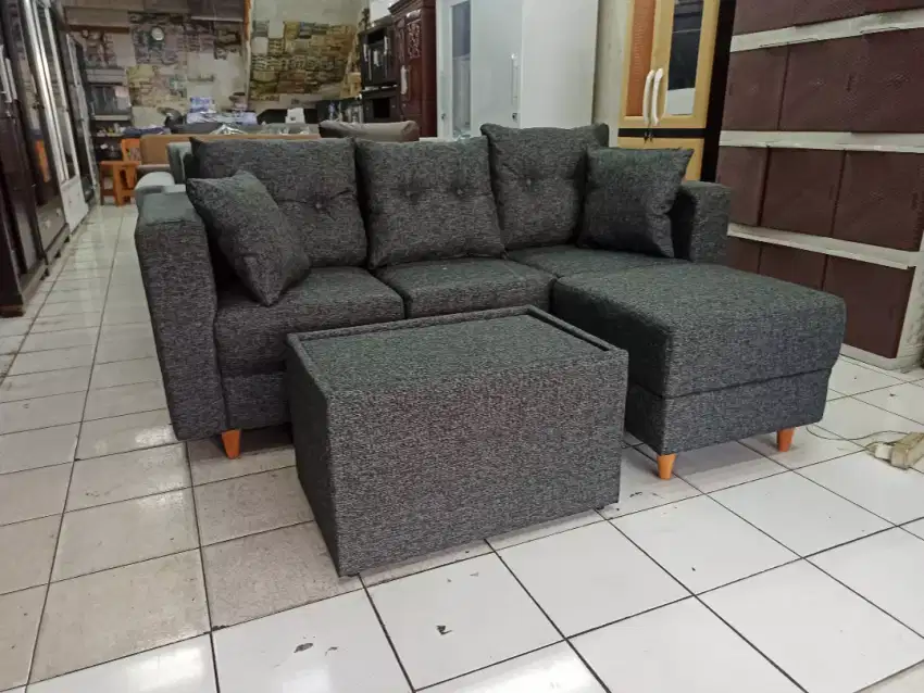 Sofa L minimalis oskar SilverBlack