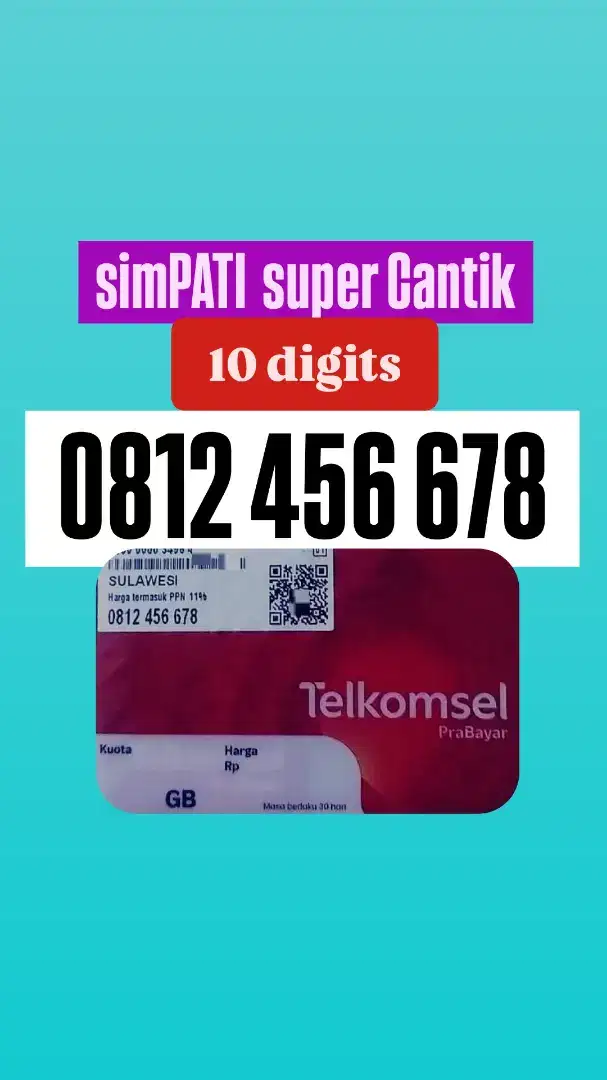 Nomor cantik Super 10 digit , super cantikk manis