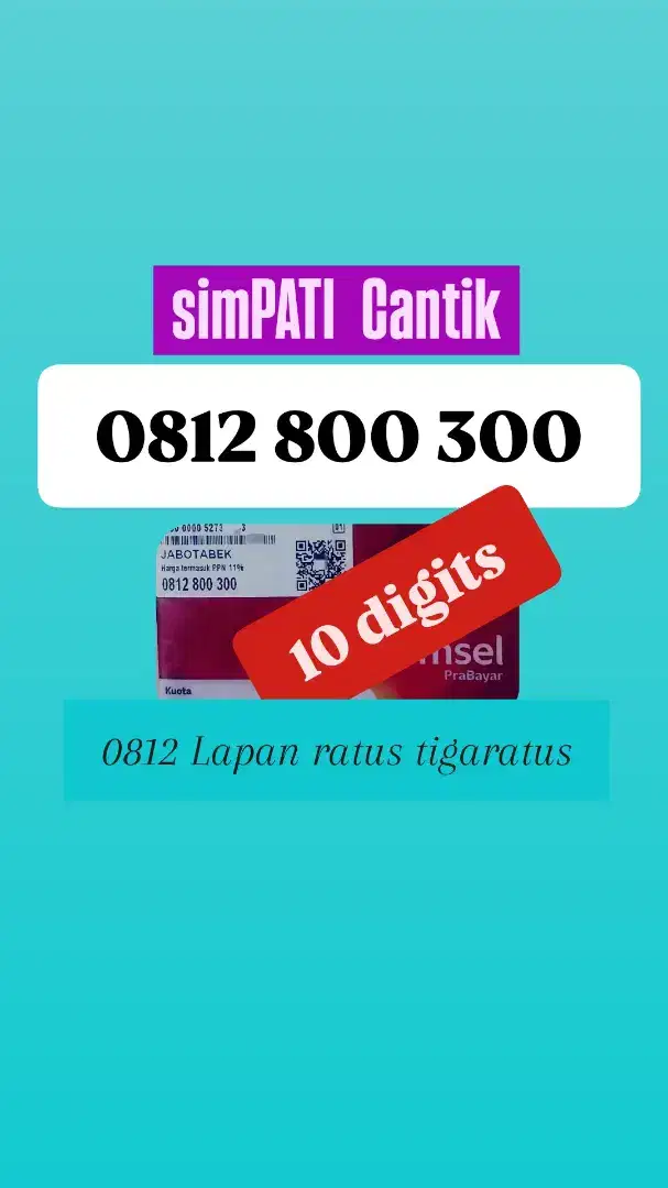 NOMOR CANTIK SIMPATI SUPER 10 DIGIT MINIMALIS