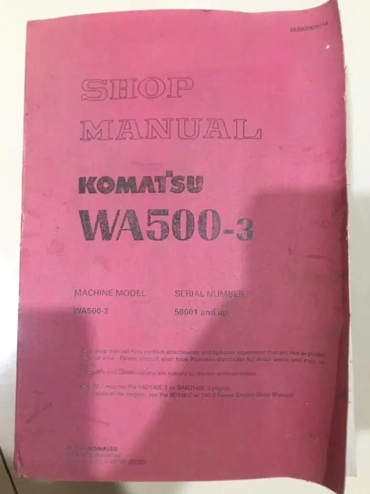 Book Shop Manual Komatsu WA500-3