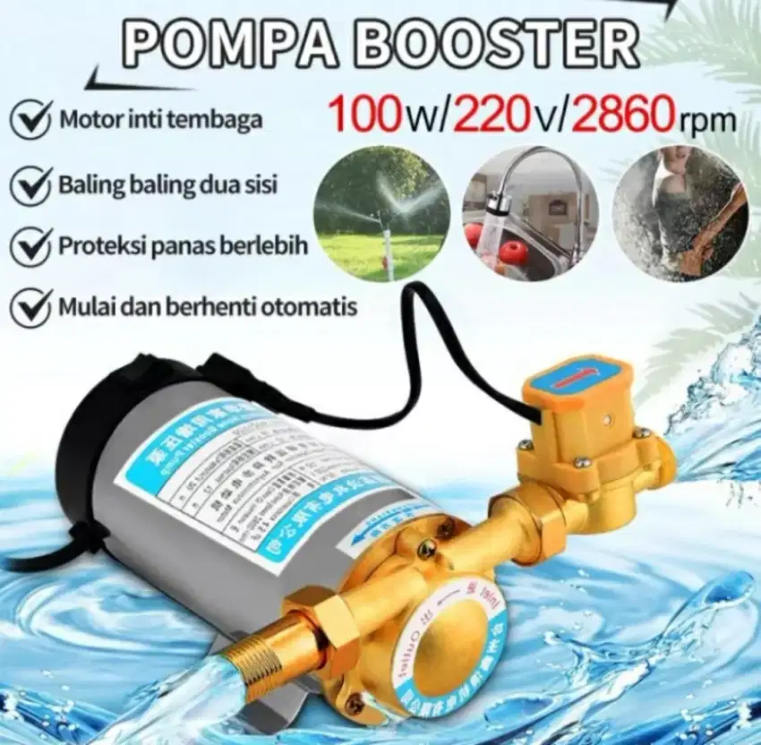 Pompa air 100 watt, pompa pendorong air otomatis, bosster air