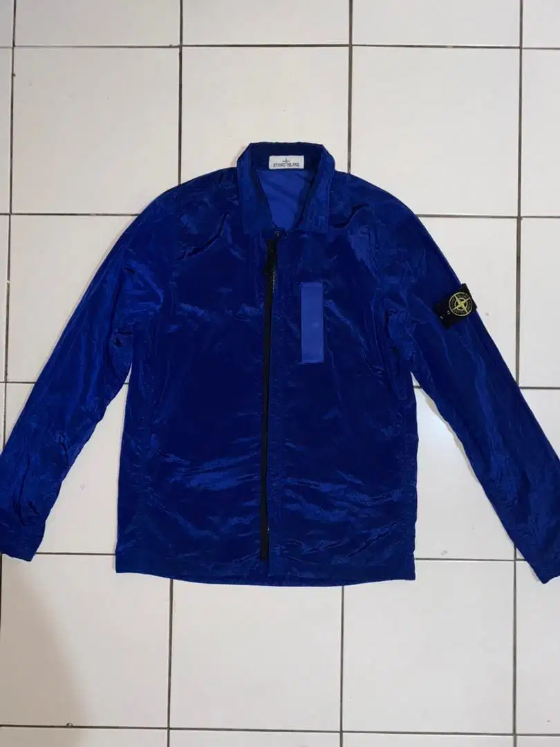 Stone Island Overshirt Nylon Metal Flock Blue