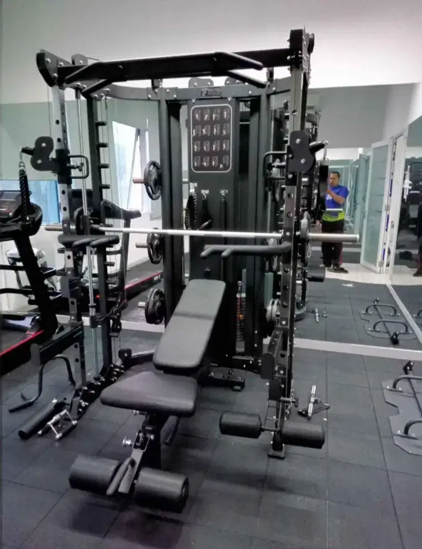 ALAT FITNESS LENGKAP COMERCIAL MULTI GYM POWER RACK SMITH MACHINE