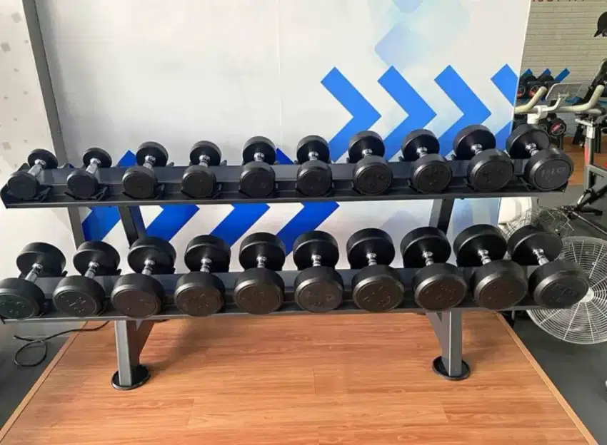 2,5 - 25 KG DUMBELL SET RACK IMPORT ALAT FITNESS GYM CENTER