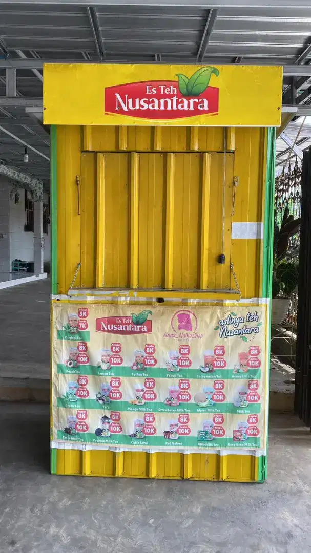 Rombong Kontainer Booth Es Teh, siap jualan