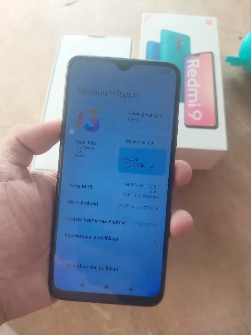 Xiaomi Redmi 9 ram 3/32gbunit hp dan box