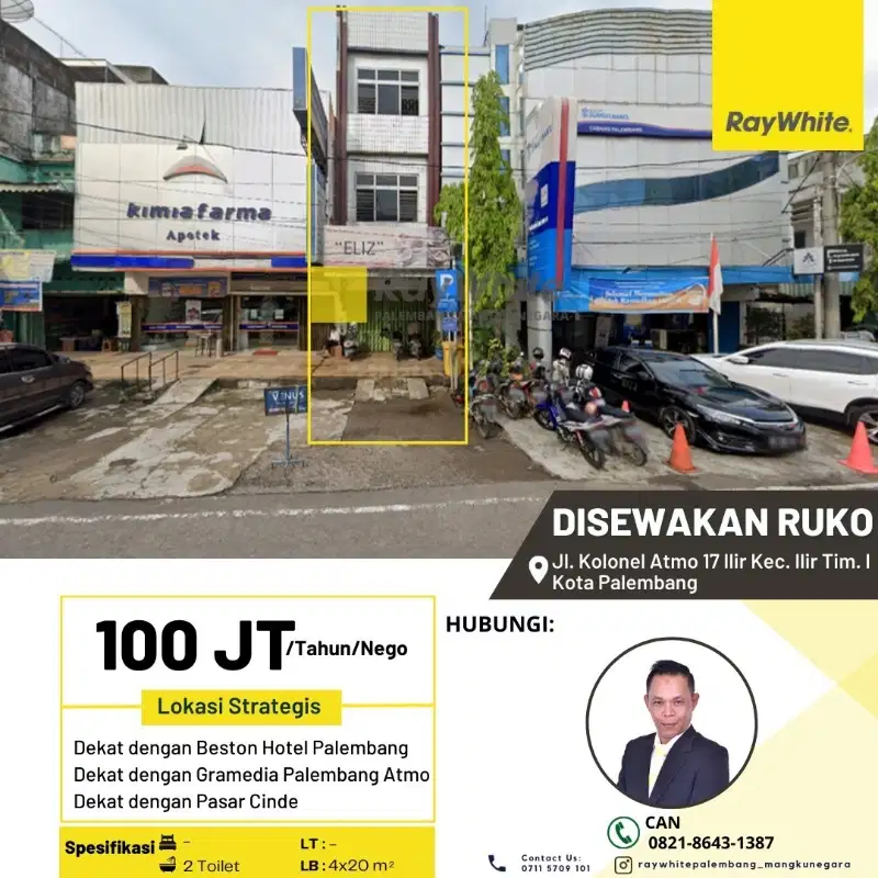 DISEWAKAN RUKO TENGAH KOTA