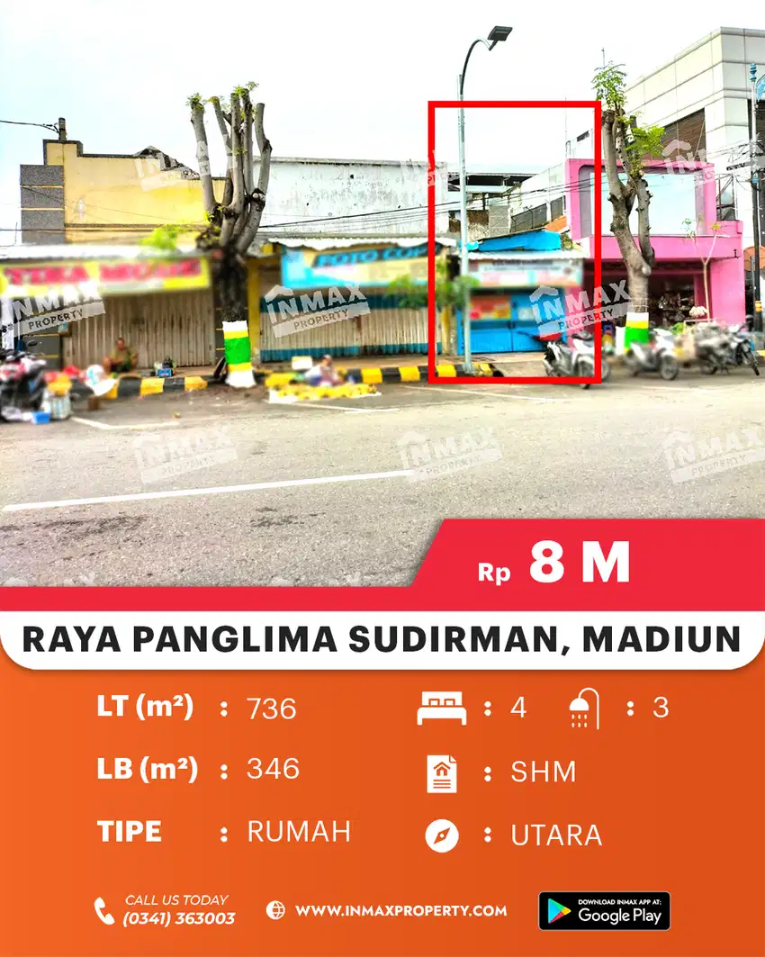 Rumah Nol Jalan Raya Panglima Sudirman Madiun Kota