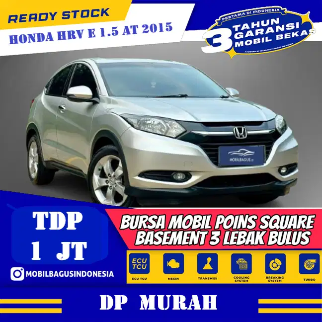 [Dp Murah] Honda HRV 1.5 E SUV AT 2015 Silver No Pol Genap