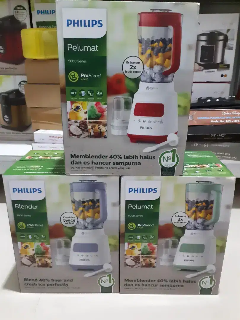 Blender Philips 2 Liter mika / plastik HR 2221 / Hr2221 Merah abu