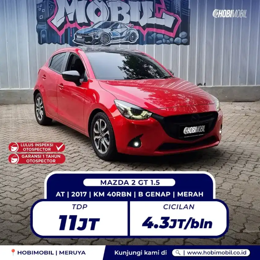 Mazda 2 GT at 2017 low km 40rbn gratis cicilan 3x