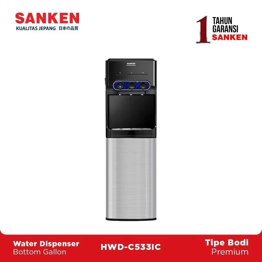 Sanken Dispenser Galon Bawah HWD-C533IC Dispenser Bottom Loading