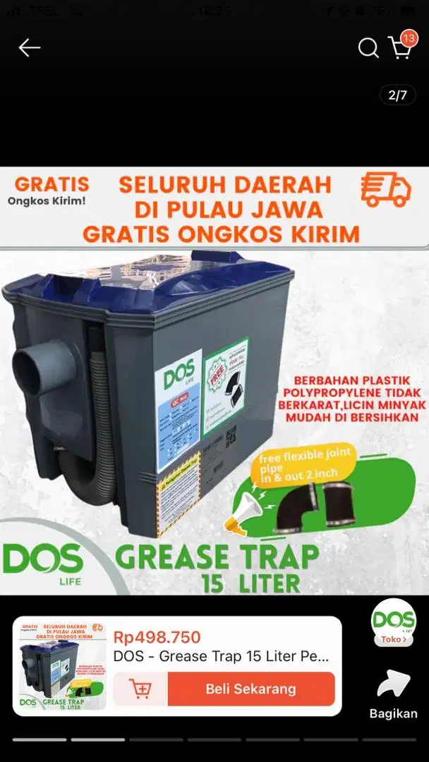 Grease trap/ bak kontrol lemak2 sisa makanan wastafel cuci piring