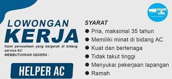 Butuh helper ac