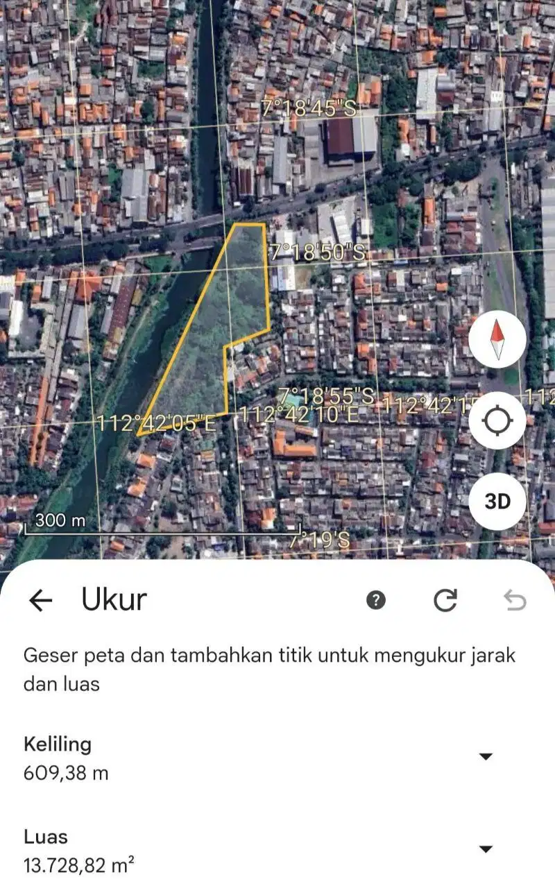 Tanah pinggir jalan raya wiyung  surabaya, dekat gunungsari menganti