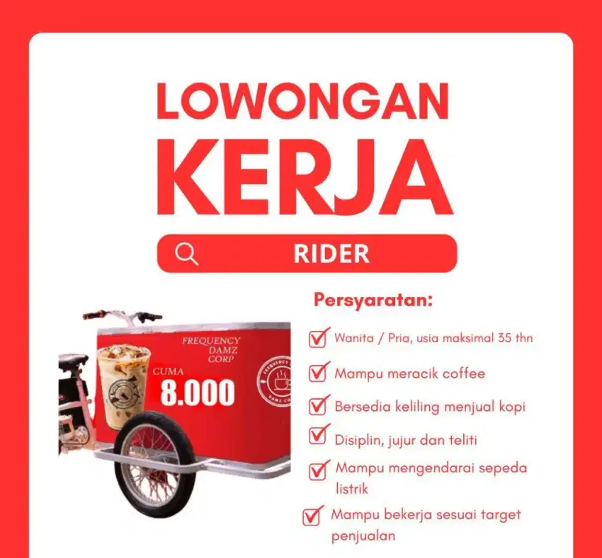 Butuh tenaga kerja jualan kopi