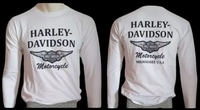 Tshirt lengan panjang harley davidson putih