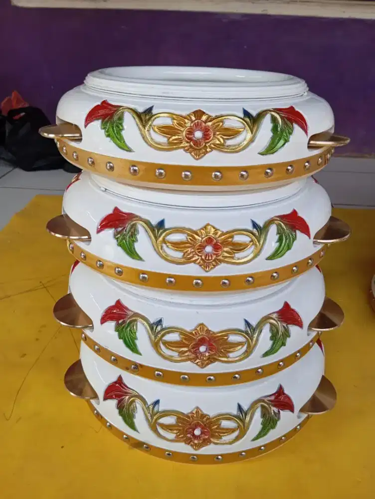 Rebana Hadroh ukir ukur 30cm bahan kayu mahoni