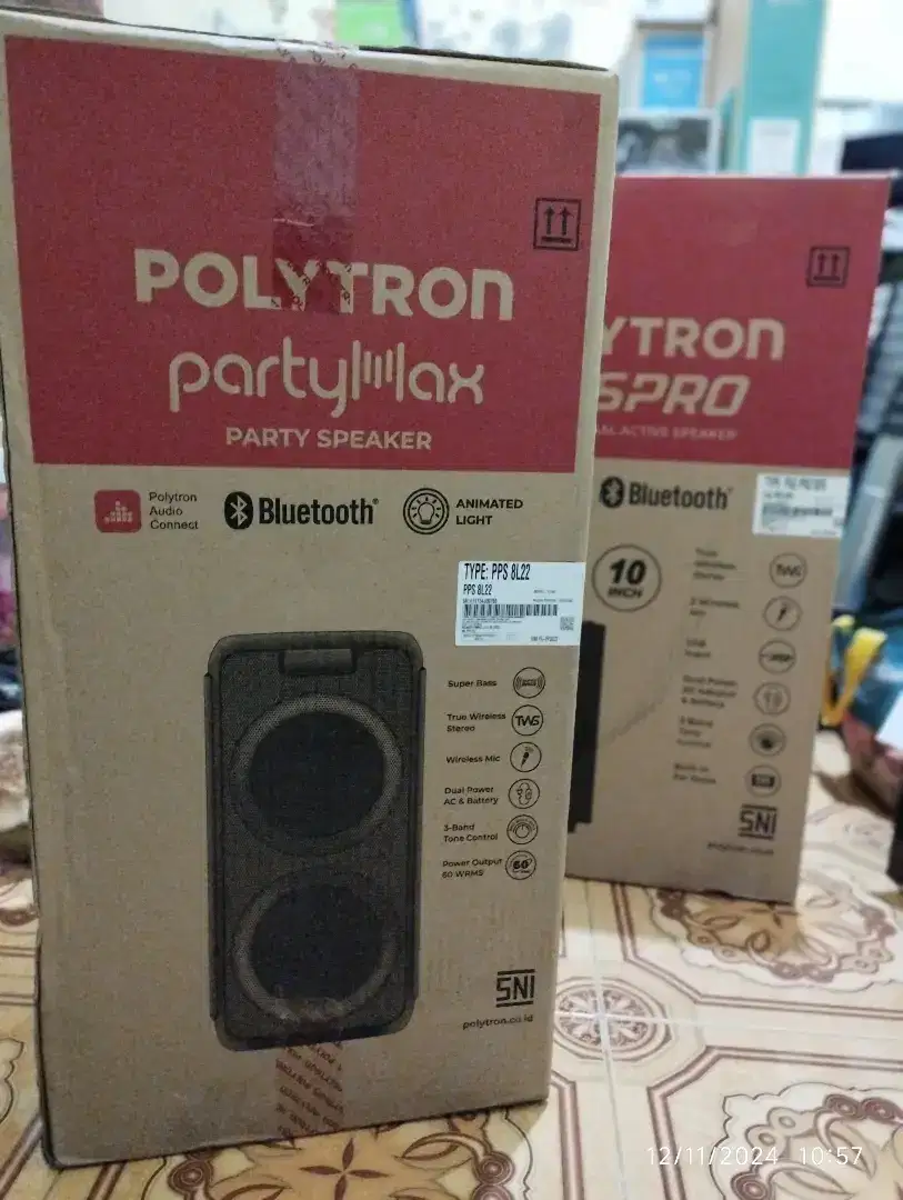 SPEAKER BLUETOOTH POLYTRON PARTYMAX PPS 8L22 BARU. GARANSI RESMI.