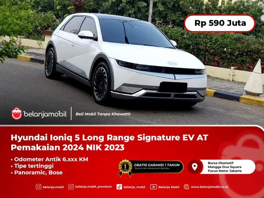 [ KM 6RB ] Hyundai Ioniq 5 Long Range Signature EV AT Putih 2023/2024