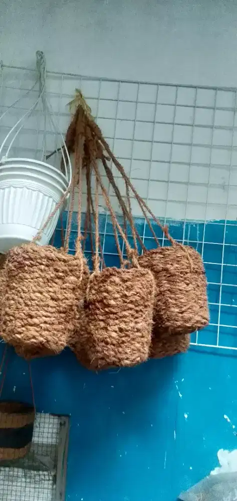 Pot ijuk kelapa gantung