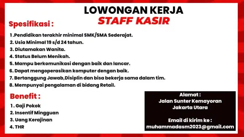 Staff Kasir Retail