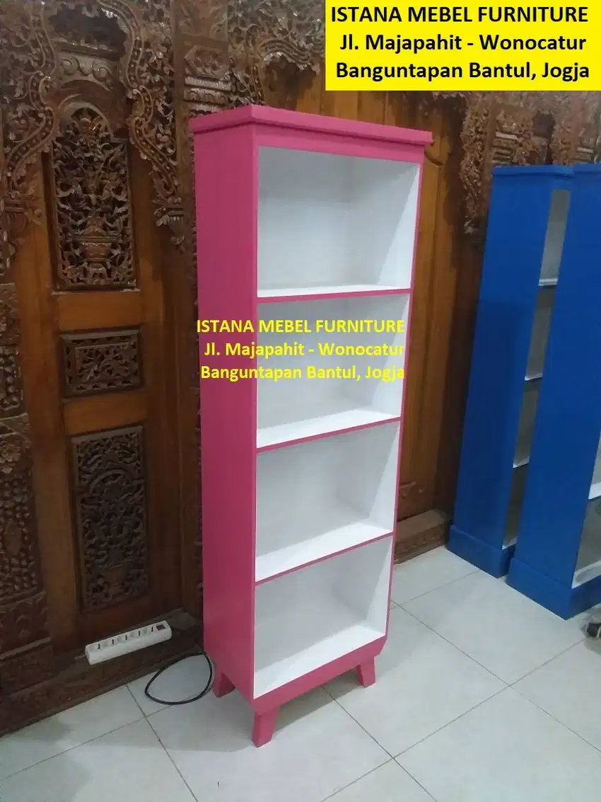 Lemari Almari Rak Kotak Buku Sepatu Tingkat Susun 4 Serbaguna Kayu #SM