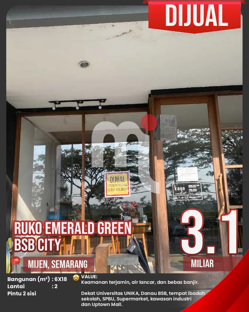 Dijual Ruang Usaha Ruko  Emerald Green  BSB City, Mijen, Semarang