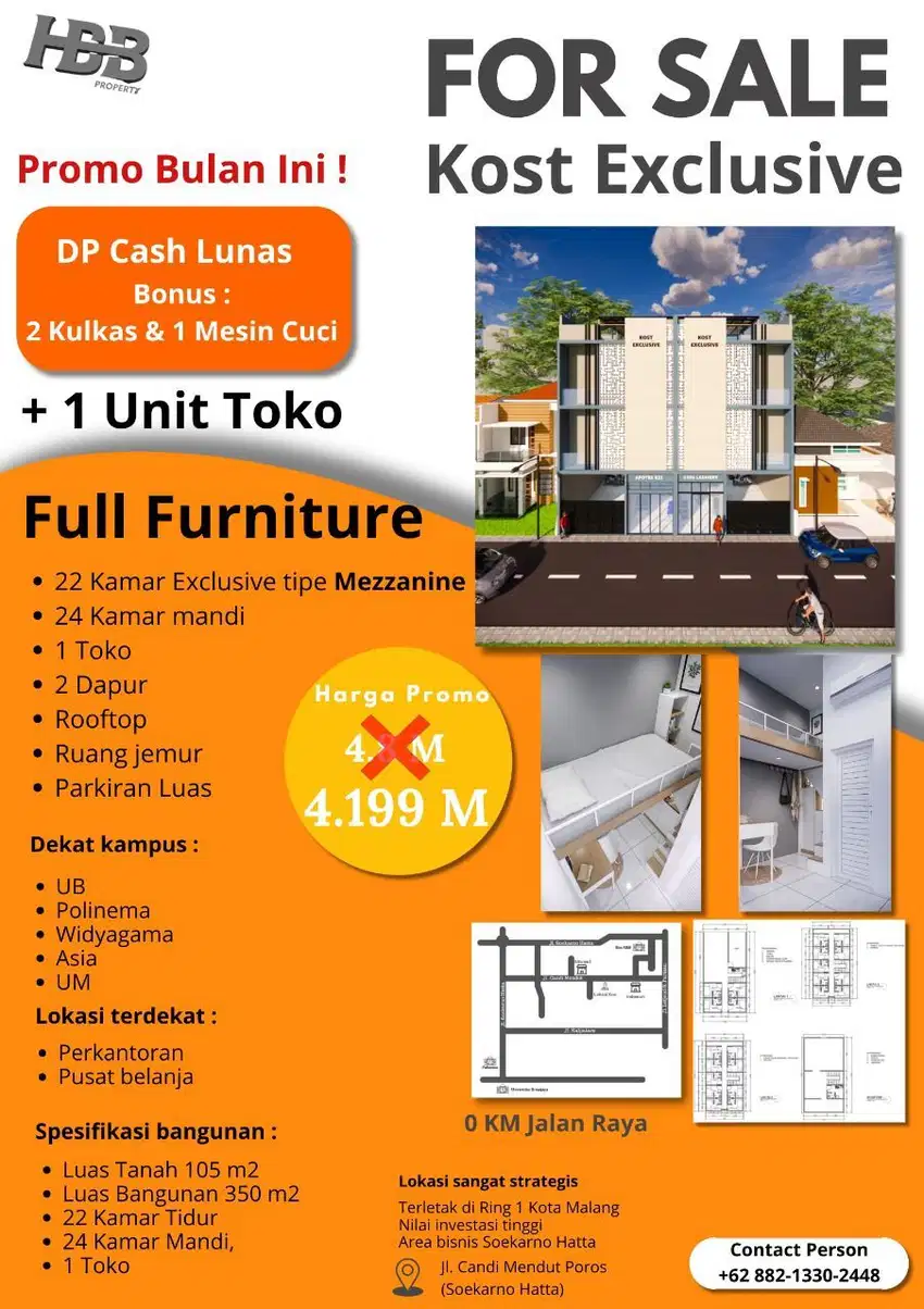 Di Jual Rumah kost Exclusive SHM Sisa 2 unit Saja