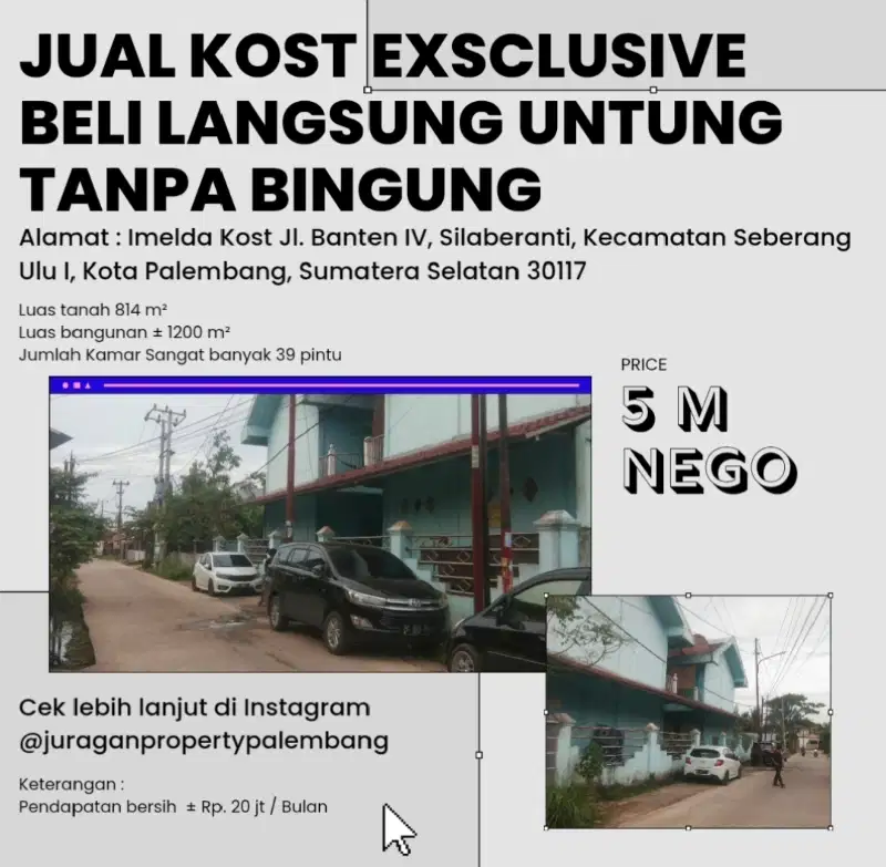 jual kost di jl banten plaju dapat potongan 1 Miliar