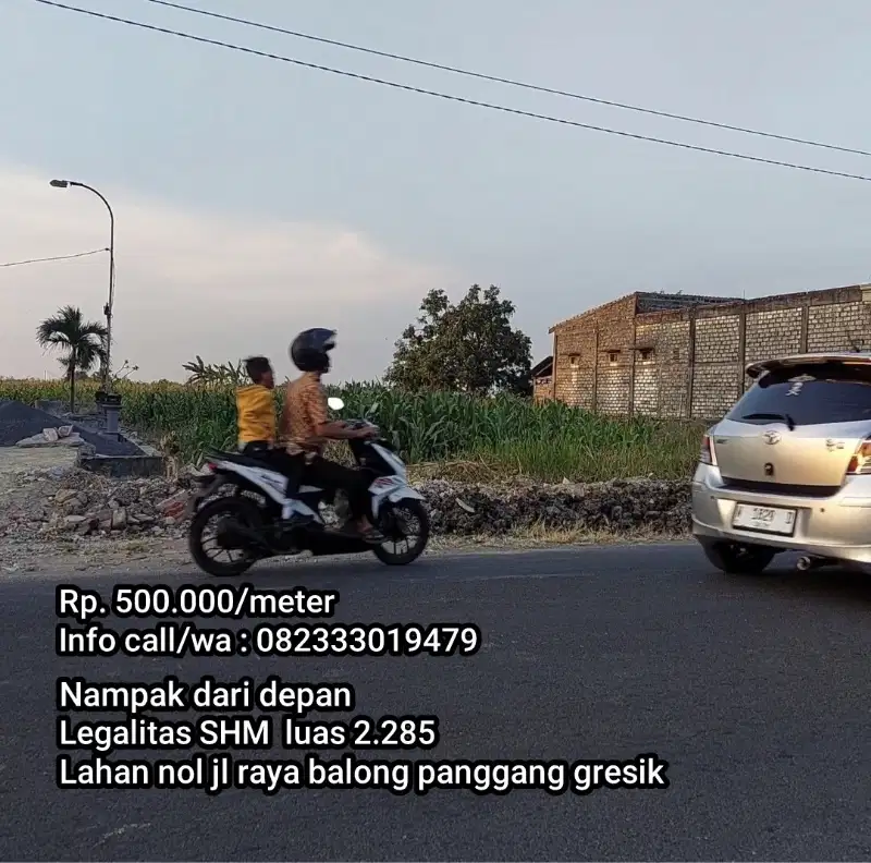 Jual cepat lahan pinggir jalan raya balongpanggang